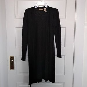 Apostrophe Long Black Sweater w/tie belt